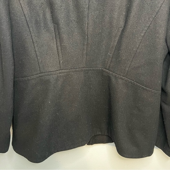 Croft&Barrow Coat Womens Sz L Black Wool Toggle Zip Collared Pockets Winter - Picture 11 of 11